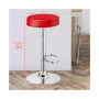 1 PC Round Bar Stool Adjustable Swivel Pub Chair U Leather