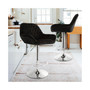 2 Piece Adjustable Velvet Bar Stools in Black with Chrome Base