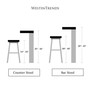 Tufted Upholstered Velvet Bar Stool with Metal Footrest