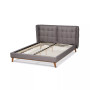 Gretchen Modern and Contemporary Queen Size Platform Wingback Bed