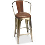 Roland Iron and Leather Barstool