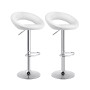 Set of 2 Bar Stools Adjustable PU Leather Barstools Swivel