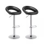 Set of 2 Bar Stools Adjustable PU Leather Barstools Swivel