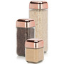 3-Pc. Glass & Copper Canister Set