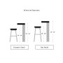 24" Upholstered Saddle Seat Faux Leather Counter Stool (Set of 2)