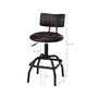 Adjustable Swivel Bar Stool PU Leather Steel Frame Chair