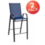 2 Pack Brazos Series Stackable Outdoor Barstools with Flex Comfort Material and Metal Frame