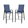 2 Pack Brazos Series Stackable Outdoor Barstools with Flex Comfort Material and Metal Frame