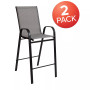 2 Pack Brazos Series Stackable Outdoor Barstools with Flex Comfort Material and Metal Frame