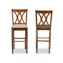Calista Modern and Contemporary Fabric Upholstered 2 Piece Bar Stool Set