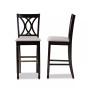 Calista Modern and Contemporary Fabric Upholstered 2 Piece Bar Stool Set