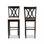 Calista Modern and Contemporary Fabric Upholstered 2 Piece Bar Stool Set