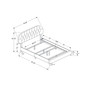 Bed - Queen Size Leather- Look with Wood Legs