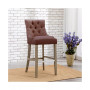 29" Linen Fabric Tufted Buttons Upholstered Wingback Bar Stool