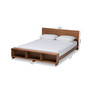 Regina Modern Queen Size Platform Storage Bed with Built-in Shelves
