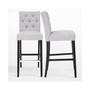 Linen Fabric Tufted Bar Stool (Set of 2)