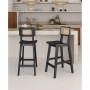 Versailles 3-Piece Ash Wood and Natural Cane Counter Height Bar Stool