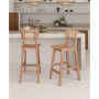 Versailles 3-Piece Ash Wood and Natural Cane Counter Height Bar Stool