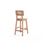 Versailles 3-Piece Ash Wood and Natural Cane Counter Height Bar Stool