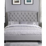 Frances Upholstered Linen Blend Platform Bed, Queen
