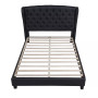 Frances Upholstered Linen Blend Platform Bed, Queen