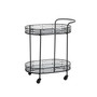 30.75" H Deluxe 2-Tier Metal Oval Mirrored Bar Cart