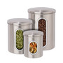 3-Pc. White Food Storage Canisters