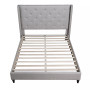 Valentina Piece Upholstered Linen Blend Wingback Platform Bed, California King