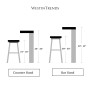 29" Upholstered Linen Fabric Tufted Bar Stool Chair