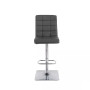 Adjustable Square Tufted Barstool in Bonded Leather, Set of 2