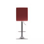 Adjustable Square Tufted Barstool in Bonded Leather, Set of 2