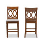 Violet Modern and Contemporary Fabric Upholstered 2 Piece Counter Height Pub Chair Set