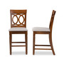 Violet Modern and Contemporary Fabric Upholstered 2 Piece Counter Height Pub Chair Set