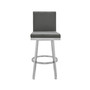 Rochester Swivel Modern Metal and Faux Leather Bar and Counter Stool