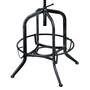 Elena Adjustable Barstool in Industrial Grey Finish with Brown Fabric Seat