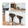 2 Piece Adjustable Backless Wicker Bar Stool in Brown