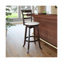 Wood Barstool with Leatherette Seat and 3-Slat Backrest