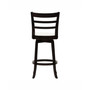 Wood Barstool with Leatherette Seat and 3-Slat Backrest