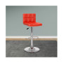 Mid Back Square Panel Adjustable Barstool in Leatherette, Set of 2