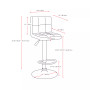 Mid Back Square Panel Adjustable Barstool in Leatherette, Set of 2