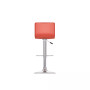 Mid Back Square Panel Adjustable Barstool in Leatherette, Set of 2