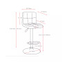 Mid Back Square Panel Adjustable Barstool in Leatherette, Set of 2