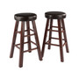 Maria 2-Piece Wood Cushion Seat Counter Stool Set