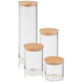4-Pc. Glass & Bamboo Canister Set