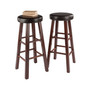 Maria 2-Piece Wood Cushion Seat Bar Stool Set