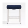 24" Upholstered Saddle Seat Faux Leather Counter Stool