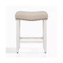24" Upholstered Saddle Seat Faux Leather Counter Stool