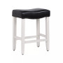 24" Upholstered Saddle Seat Faux Leather Counter Stool