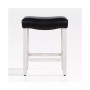 24" Upholstered Saddle Seat Faux Leather Counter Stool