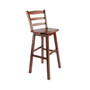 Transitional Scalera Ladder-back Swivel Seat Bar Stool, Walnut